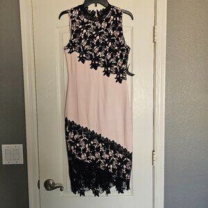 VENUS Midi Pink and Black Dress Size 8.